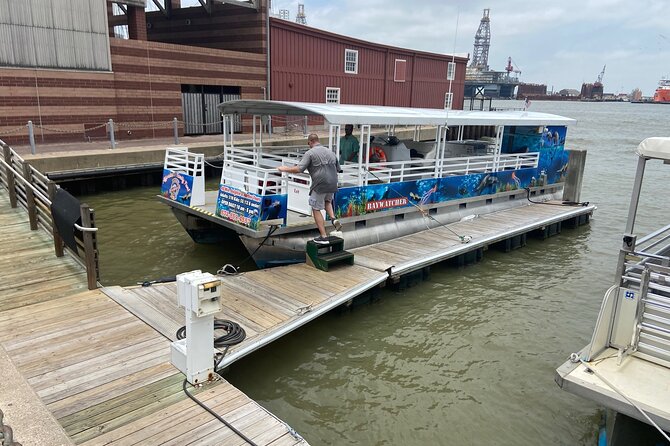 Baywatch Dolphin Tours – Pier 21 Galveston - Boarding a boat designed for dolphin watching