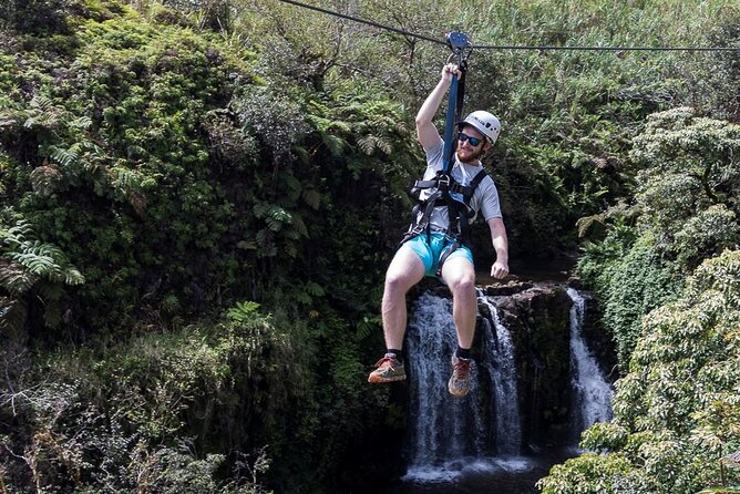 Big Island Zipline Tour Near Akaka Falls (250-ft Waterfall!) - The middle lines bring in rainforest and ocean views