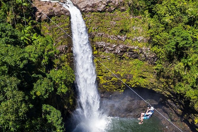 Big Island Zipline Tour Near Akaka Falls (250-ft Waterfall!) - The final line is the reason to book