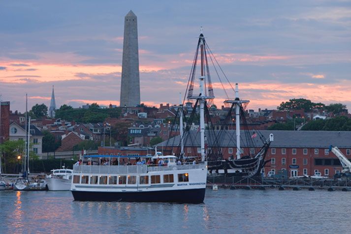 Boston: City Cruises Sunset Skyline Cruise with Commentary - The USS Constitution cannon salute