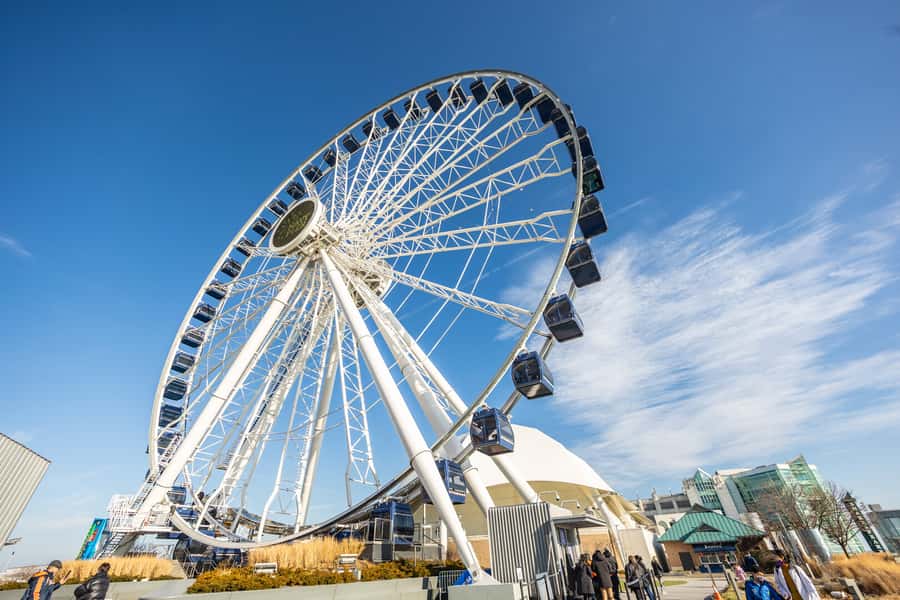 Chicago: Navy Pier Centennial Wheel Ticket - A modern wheel with a Navy Pier story