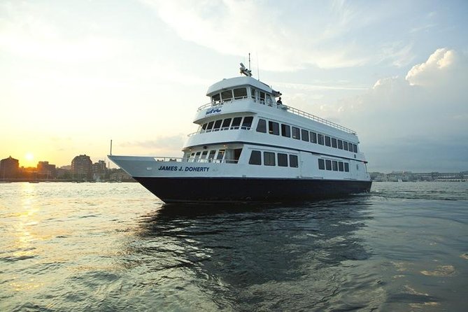 City Cruises Boston 90-Minute Harbor Sunset Sightseeing Cruise - The USS Constitution at sunset
