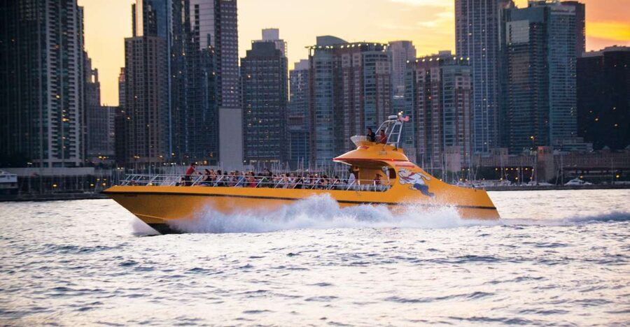City Cruises Chicago: Seadog Lakefront Speedboat Ride - Leaving Navy Pier with Chicago at your back