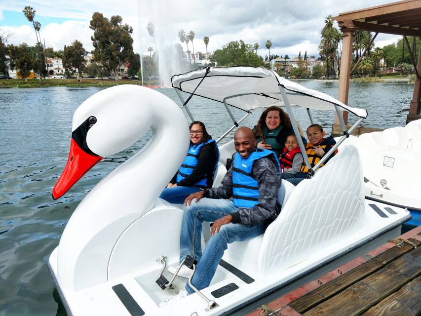 Echo Park Lake: Swan Pedal Boat Rental - Using the Find & Seek trivia game