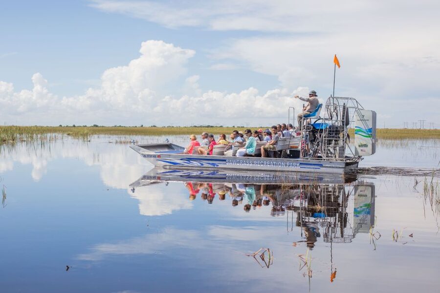 Everglades: Sawgrass Park Day Time Airboat Tour & Exhibits - Boarding the airboat for a 40-minute ride