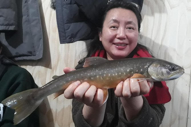 Fairbanks Ice Fishing Expedition in a Heated Cabin with Fish Cookout - Drilling the Holes and Learning the Basics