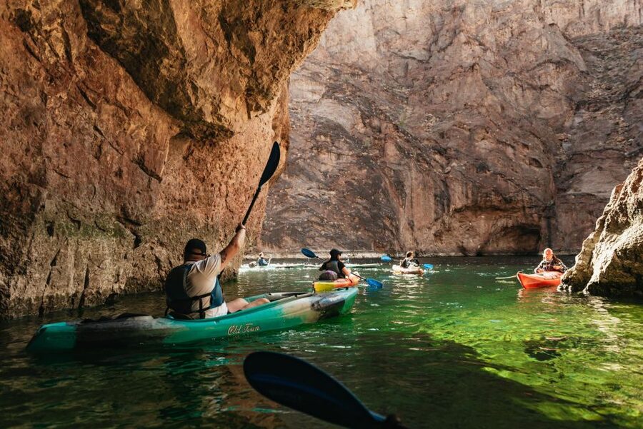 From Las Vegas: Emerald Cave Guided Kayaking Tour - Paddling the first two miles upriver