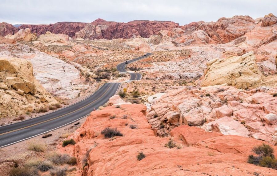 From Las Vegas: Valley of Fire State Park Tour - First views of the fiery sandstone