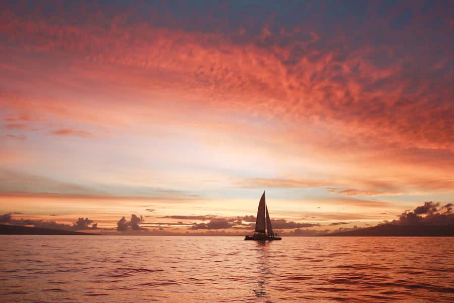 From Ma'alaea: 'Alihilani Sunset Sail Catamaran Tour - Drinks and Cold Hors d’oeuvres