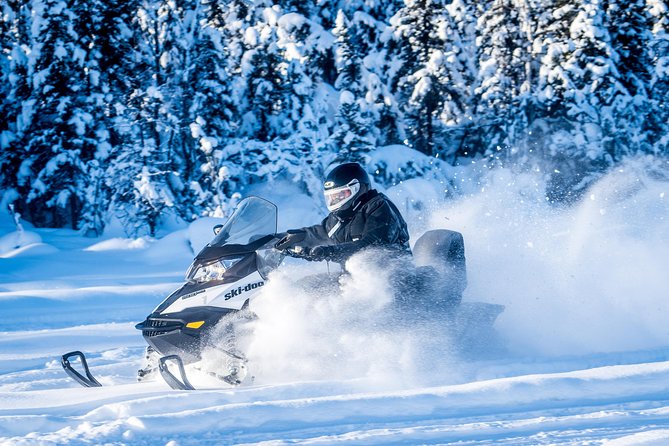 Guided Fairbanks Snowmobile Tour - Practice laps before the forest trails