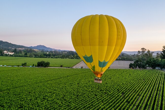 Hot Air Balloon Rides in Napa Valley - The landing and the sparkling wine finish