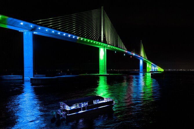 Island Sunset and Skyway Light Show - 3hr Boat Cruise in St. Pete - The Sunshine Skyway Bridge light show
