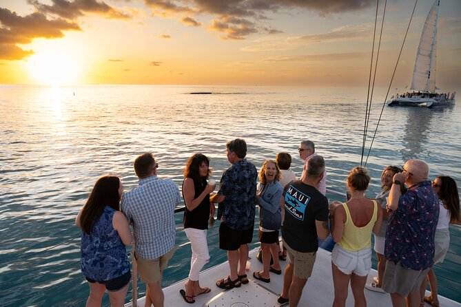 Key West Champagne Sunset Catamaran Cruise - Fort Zachary Taylor and the open-water horizon