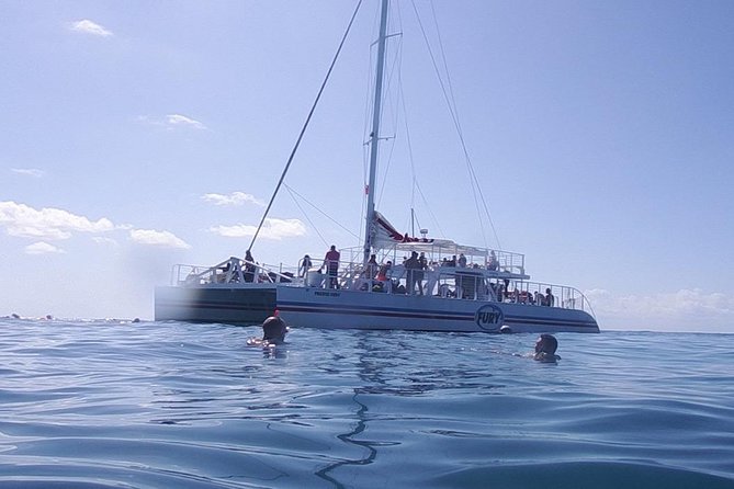 Key West Reef Snorkel – Morning Mimosas or Afternoon Margaritas - Entering the water by the stairway to the sea