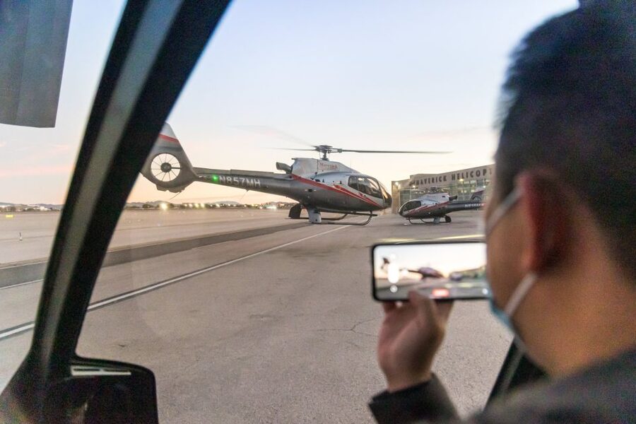 Las Vegas: Helicopter Night Flight over the Strip - The Red Rock Canyon sunset upgrade