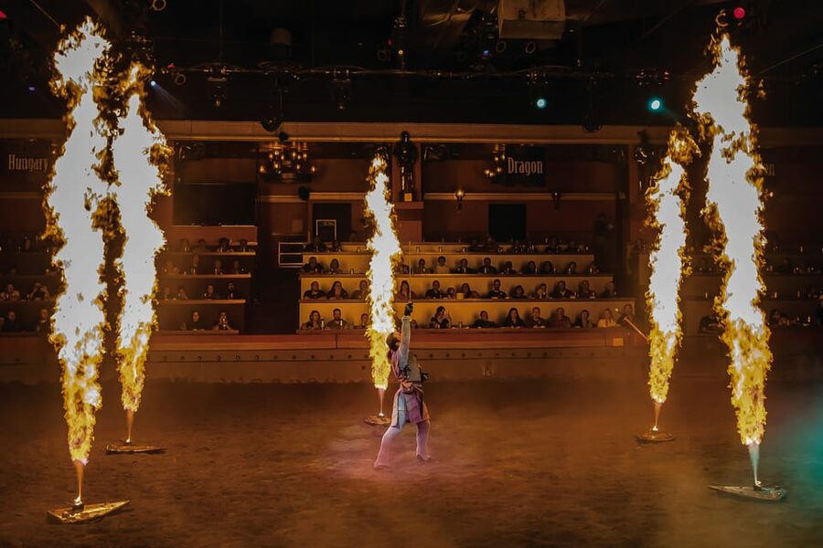 Las Vegas: Tournament of Kings Show at Excalibur - Pyrotechnics, smoke, fog, and strobe lights