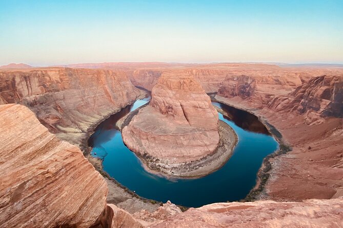 The Colorado River curling around Horseshoe Bend near Page, Arizona