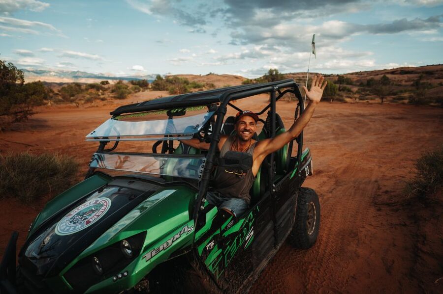 Moab: Hell's Revenge UTV 4x4 Guided Adventure - Dinosaur tracks near Lion’s Back