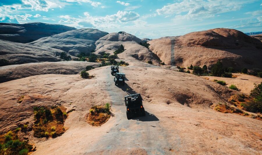 Moab: Hell's Revenge UTV 4x4 Guided Adventure - Colorado River and La Sal Mountain views