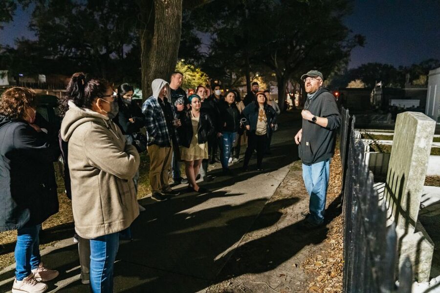 New Orleans: Cemetery Bus Tour At Dark with Exclusive Access - Passing St. Patrick Cemetery No. 1 and St. Louis Cathedral