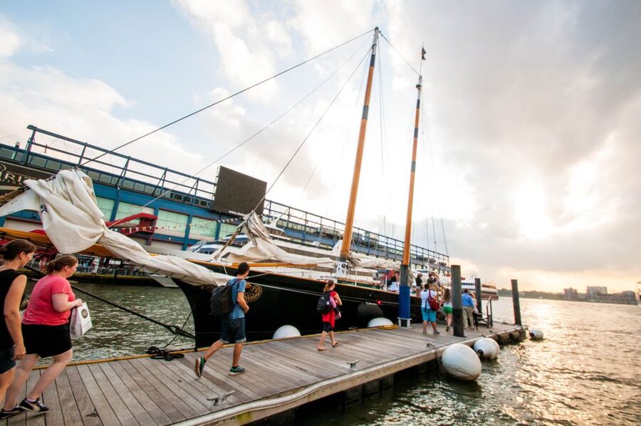 New York City: Sunset Sail Aboard a Schooner - Ellis Island and the approach to the Statue of Liberty