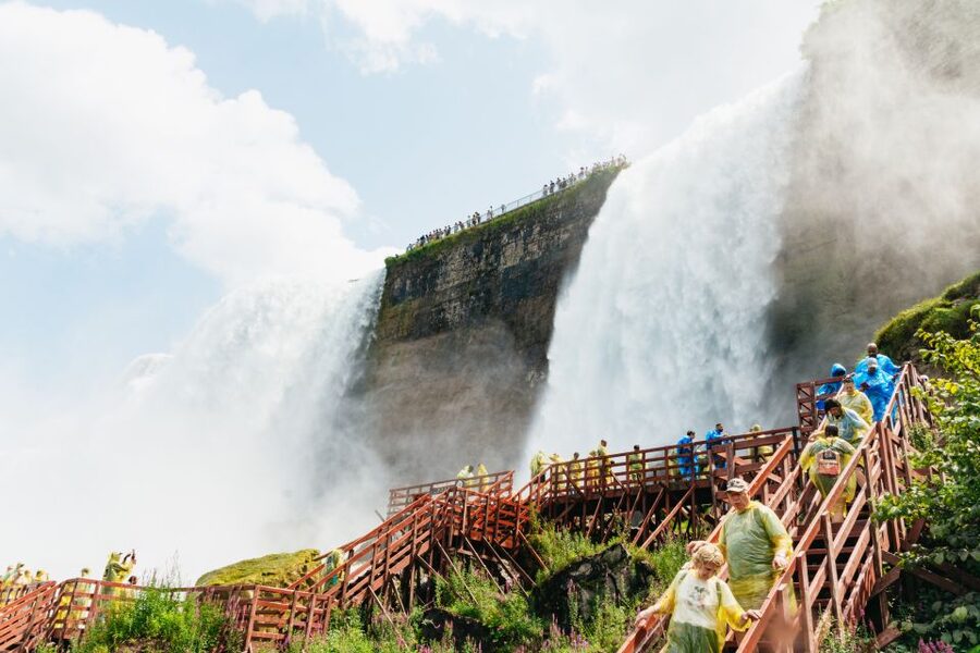 Niagara Falls: Cave of the Winds, Boat Ride, & Trolley Tour - The walking route and Niagara’s three waterfalls