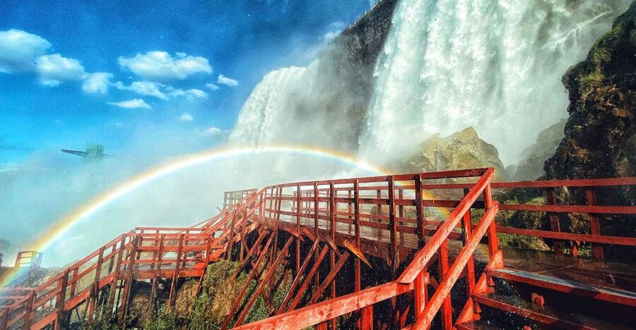 Niagara Falls: Maid of the Mist & Cave of the Winds Tour - American Falls from the New York side