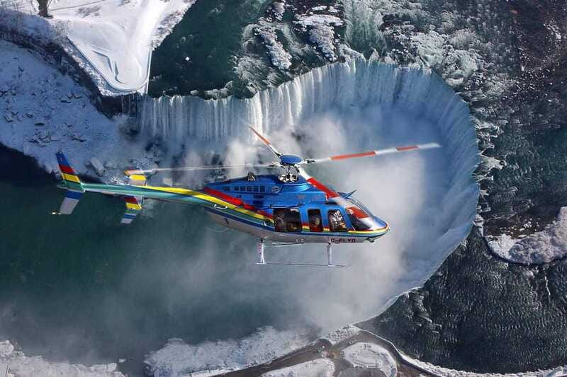 Niagara Falls, ON: Helicopter Ride with Boat & Skylon Lunch - The boat ride into the spray