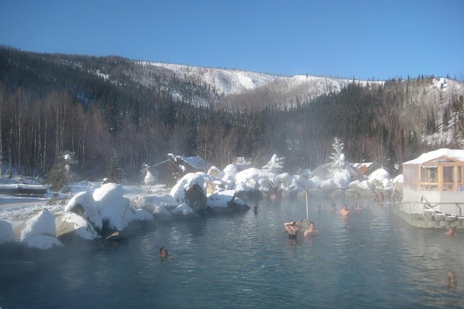 Northern Lights & Chena Hot Springs Tour - Soaking outdoors at 106 degrees