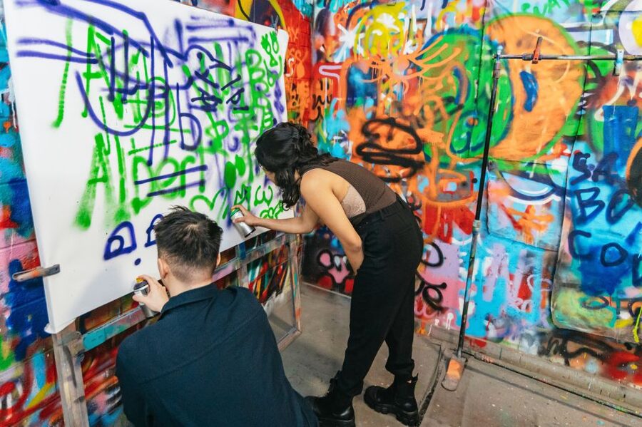 NYC: Brooklyn Graffiti Workshop with Local Artist - From practice marks to a shared wall piece
