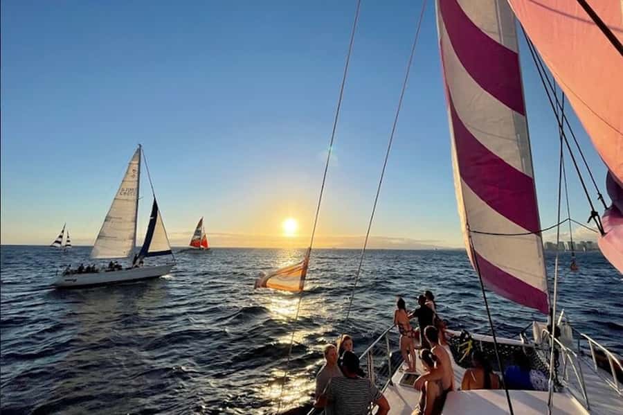 Oahu: Waikiki Sunset Catamaran Sail and Swim - What the pink-sailed boat ride is really like