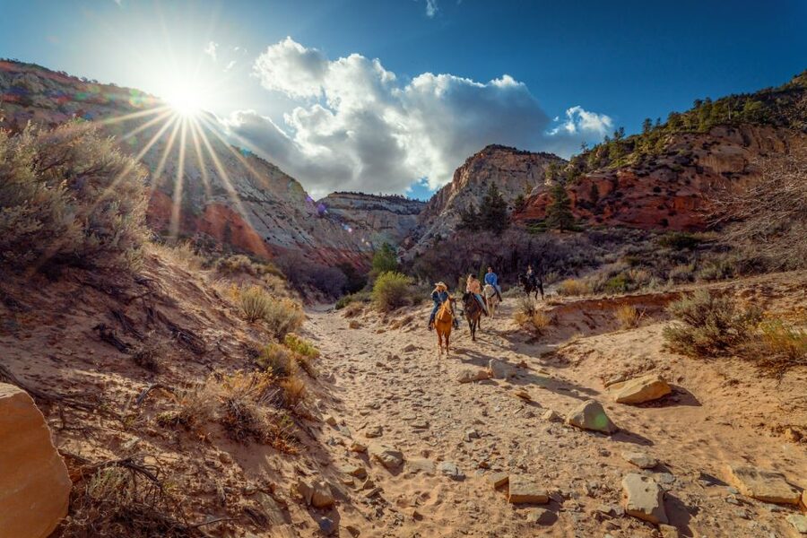 Orderville: East Zion Park White Mountain Horseback Tour - From the pickleball courts to the corrals