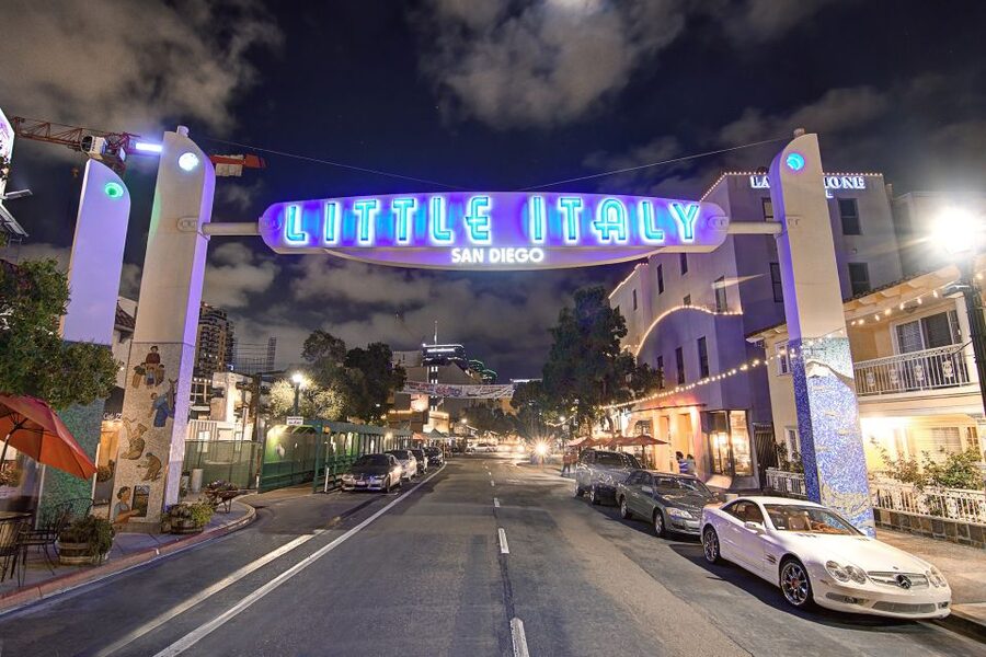 San Diego: City Lights Night Trolley Tour - Coronado Ferry Landing is the tour’s payoff