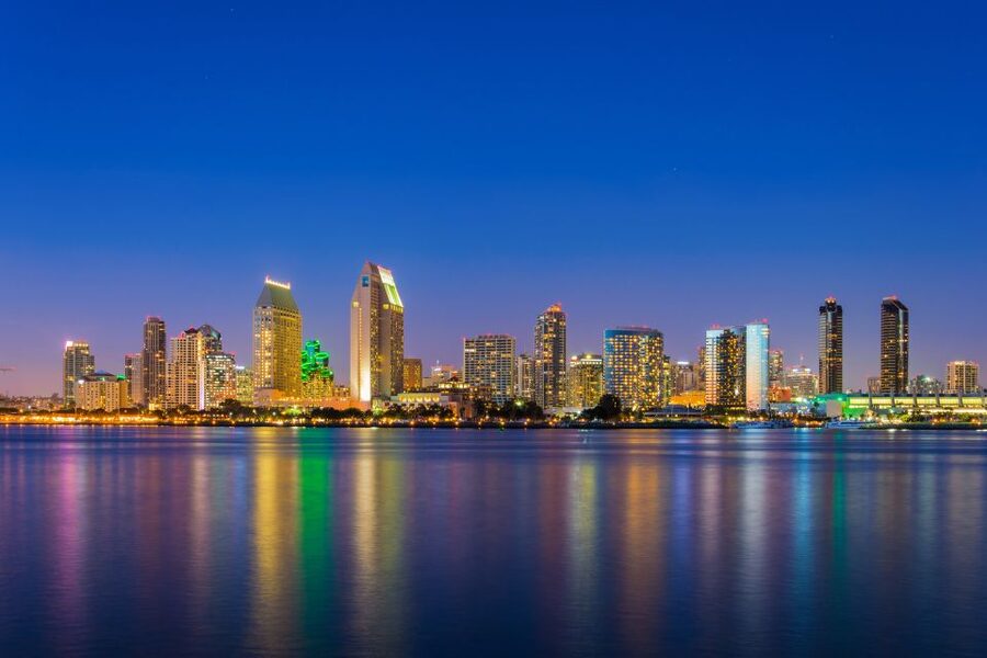 San Diego: City Lights Night Trolley Tour - Seaport Village sets an easy starting point