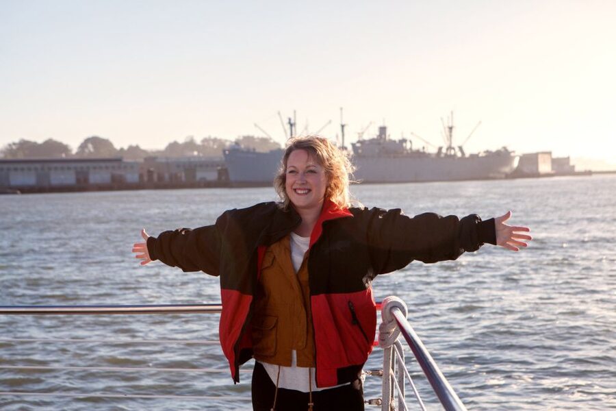 San Francisco Bay Sunset Cruise by Luxury Catamaran - The Golden Gate Bridge from underneath