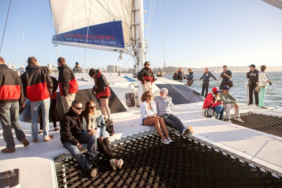 San Francisco Bay Sunset Cruise by Luxury Catamaran - One drink, open space, and the small-group advantage