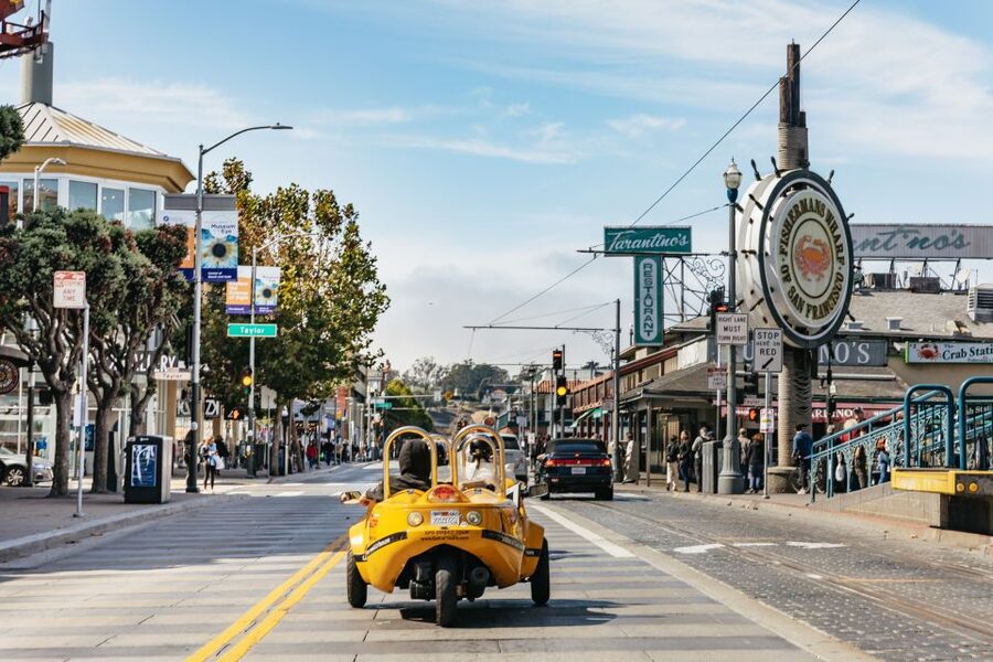 San Francisco: Golden Gate Bridge and Lombard GoCar Tour - The Palace of Fine Arts and the Marina return