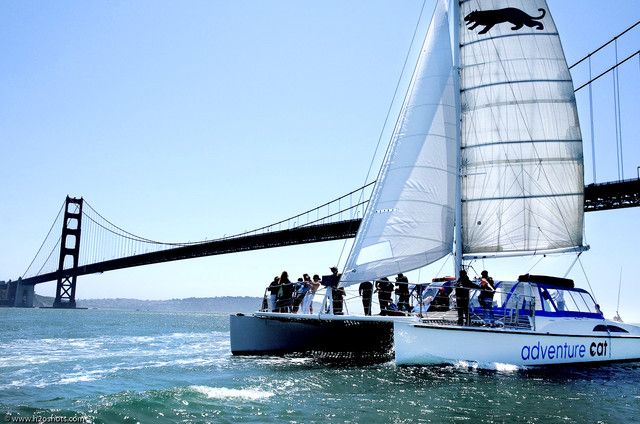 San Francisco: Golden Gate Bridge Catamaran Cruise - Passing Alcatraz Island from the bay