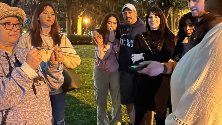 Savannah: Ghosts, Asylums, Voodoo, and Horror Walking Tour - Forsyth Park after dark