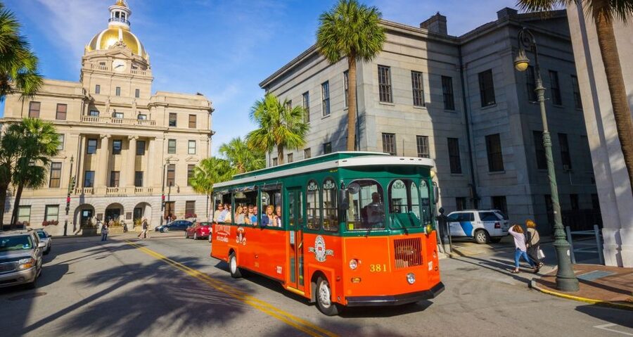 Savannah: Old Town Hop-On Hop-Off Trolley Tour - Ellis Square and City Market for a livelier break