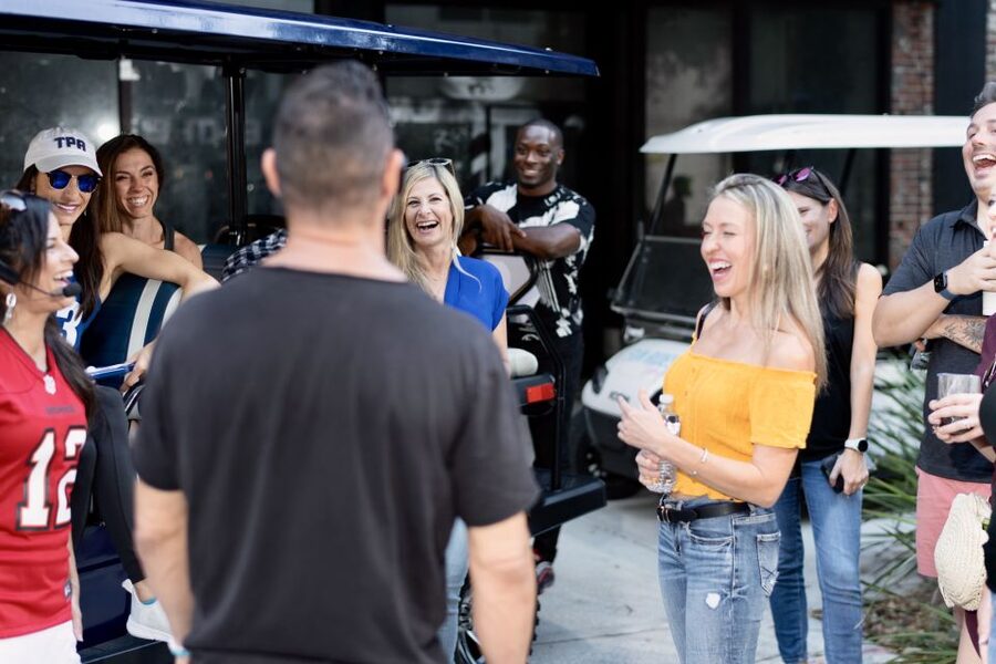 Tampa: Guided City Tour in Deluxe Street Golf Cart - The Riverwalk, arts district, and Tampa Postcard Mural