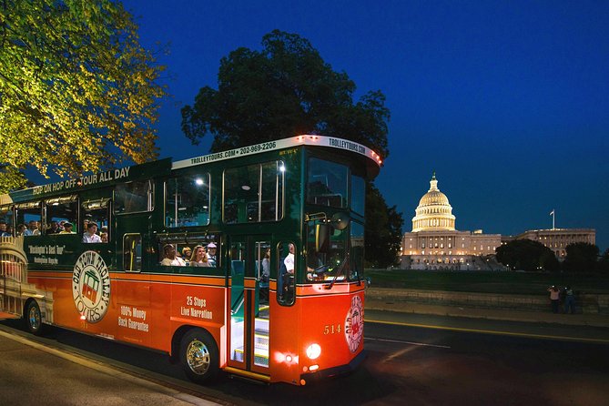 Washington DC Monuments by Moonlight Tour by Trolley - The Lincoln Memorial, Vietnam Wall, and Korean War Memorial