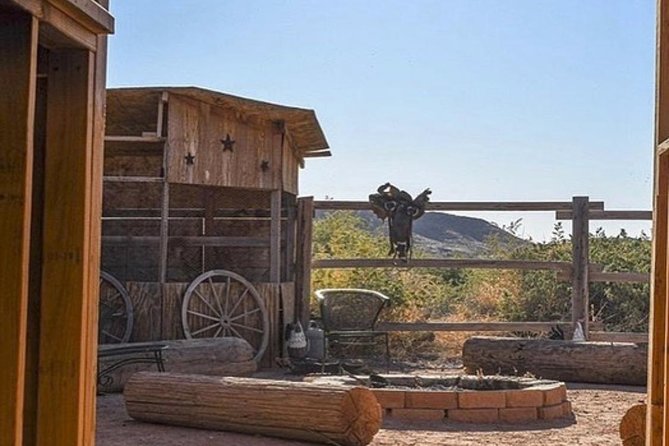 Wild West Sunset Horseback Ride with Dinner from Las Vegas - Campfire, animals, and cowboy extras