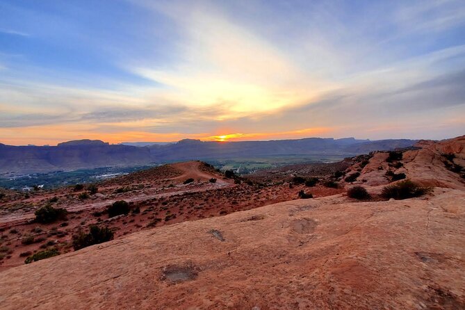 You-Drive 4x4 UTV Adventure–Hell’s Revenge & Fins N’ Things, Moab - Sunset turns the ride into a special occasion